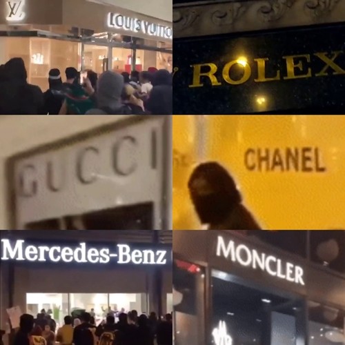 Luxury brands looted in USA : Louis Vuitton, Chanel, Rolex,...